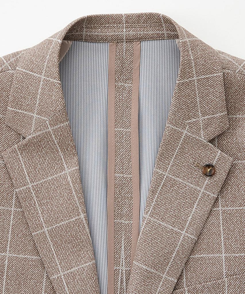 Stco [Summer] Ice Touch Power Stretch Jacket_Beige Check (Slim Fit)_Sejub06Scd