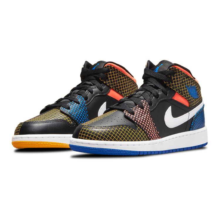 New Jordan 1 Mid MMD Multi Color Grid GS DC4092-001