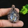 Natural Lapis Lazuli Gemstone Handmade Copper Wire Wrap Gift Pendant 2 O7G04