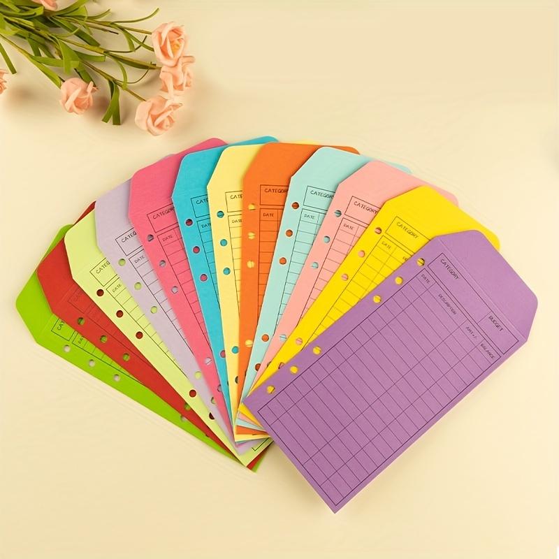 

12 шт. бюджетных конвертов, картонная система денежных конвертов для экономии денег, папка-регистратор формата А6, бюджетный планировщик, органайзер, конверты, карманы 12PCS