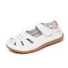 Women's Plus Size Closed Toe Roman Sandals, breathable hollow out flat design with comfy soft fit for daily casual walking wear