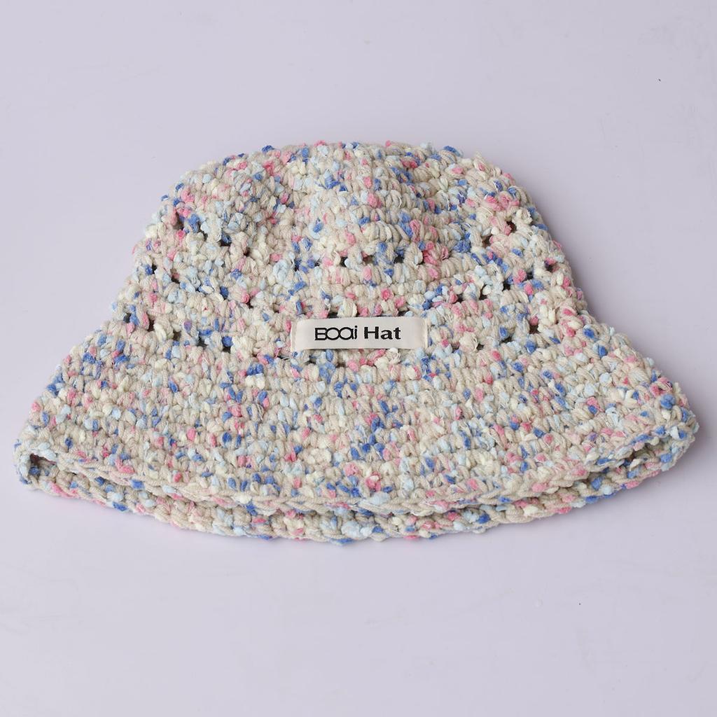 five pointed star Colorful fringe Woolen Hat Women's Autumn and Winter Cute Handmade Plush Hat Knitted Fisherman Bucket Hats