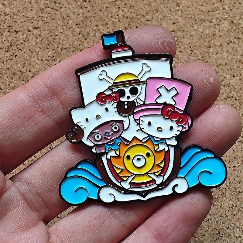 Creativity Anime One Piece Enamel Pins Monkey D Luffy Badges Men Women's Brooches Cool Briefcase Badges Decorate Gifts
