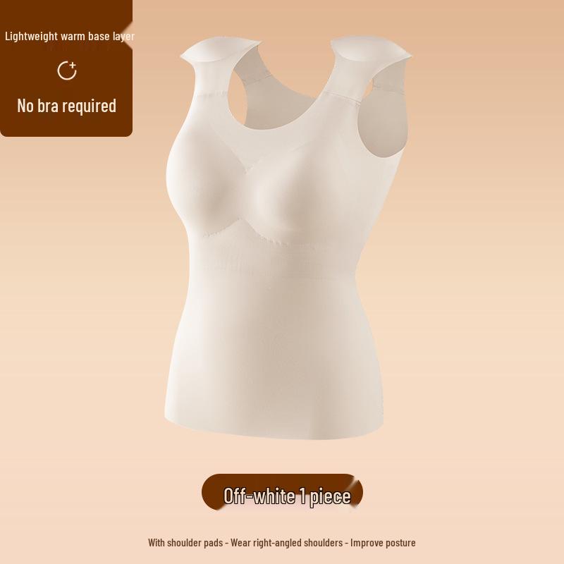 

Women s Autumn/Winter Slimming Vest: Right-Angle Shoulder Pads & Chest Pads, Invisible Base Layer M