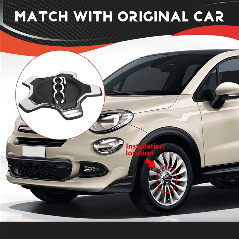 A51K-Car Wheel Center Cap Cover For Fiat 500X 2016- Dust Cover Car Accessories