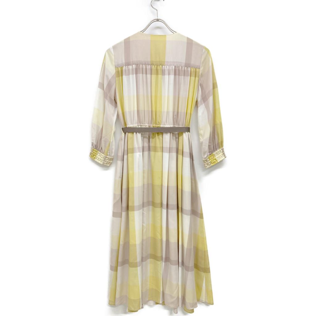 BLUE LABEL CRESTBRIDGE 23 year old check dress dress 36 yellowUsed