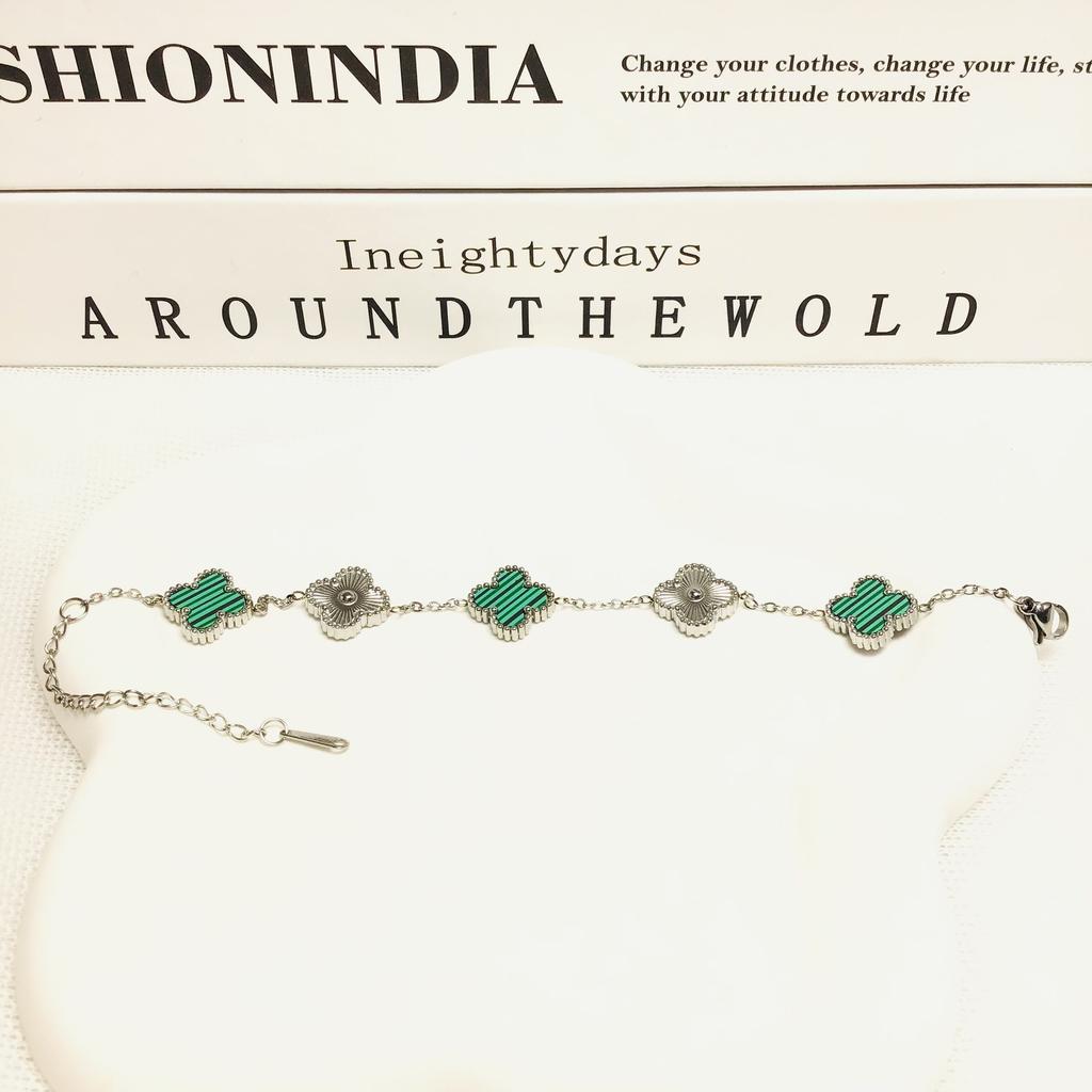 Bransoletka 13mm Czterolistna Koniczyna Pięć Kwiatów 18K Modna Wysokiej Klasy Bransoletka Damska