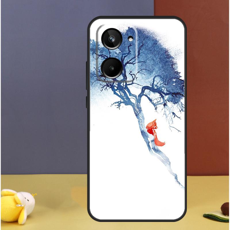 Watercolor Painting The Fox For Realme C71 C75 C55 C53 C67 C61 C33 C63 C51 C65 15 GT7 Pro 10 11 12 13 14 Pro Plus Case