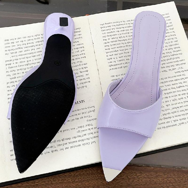 Fashion High Quality Pointed Toe Shallow Women Sandals Fashion Open Toe Thin Heel Slide Sandals Elegant Simple Comfortable Designer Shoe