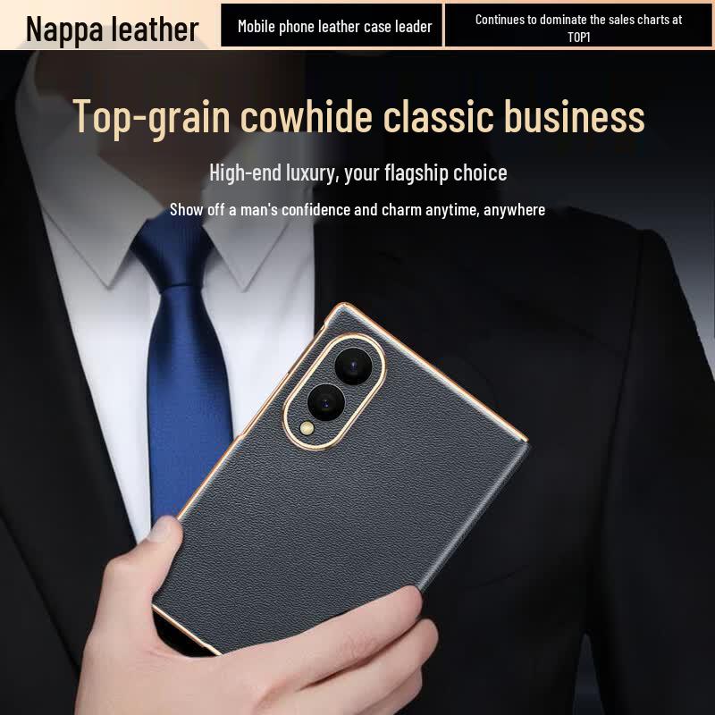 Samsung Z Fold8 Genuine Leather Business Flip Case