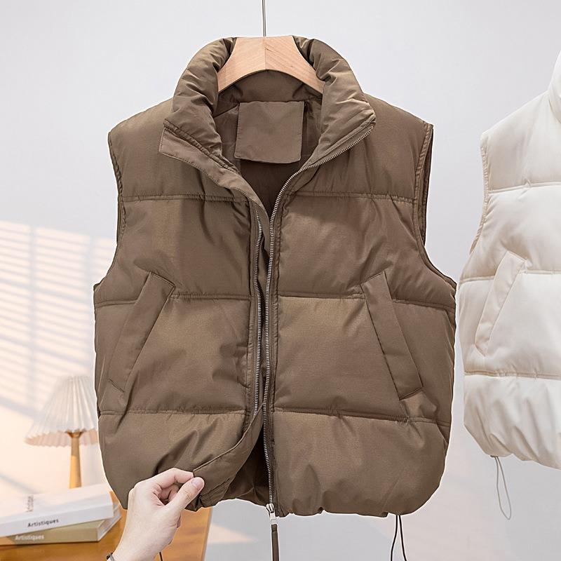 Fashion Sleeveless Women's Vest Short Outer Wear Autumn and Winter New Stand-up Collar Jacket Thickened Coats Zipper Cotton-padded Clothes
