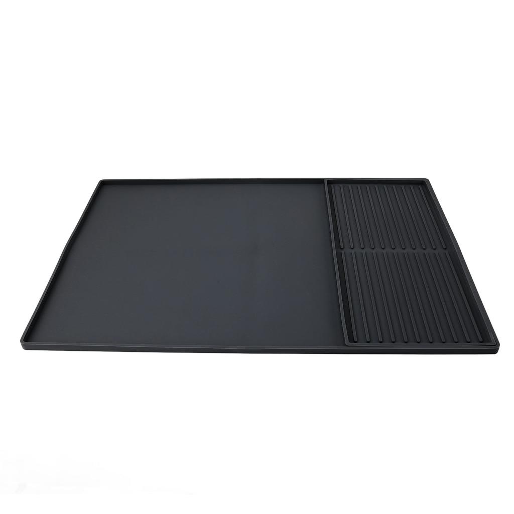 Coffee Machine Bar Mat Heat Insulation Silicone Dual Zone Drying Mat and Drip Tray for Kitchen