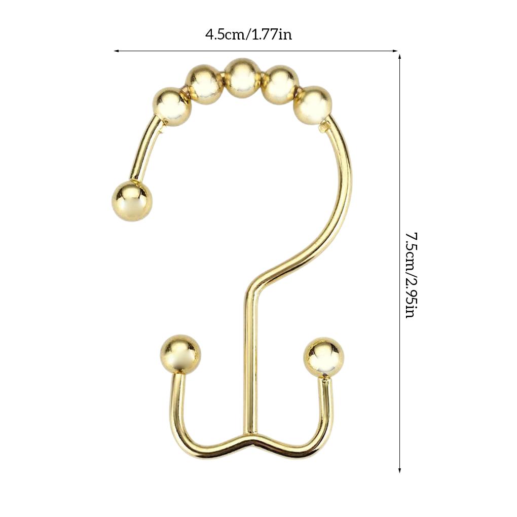 12 Pieces Shower Curtain Hooks Drape Hangers Bathing Liners Washroom Bathtub Clip Rings Household Farmhouse Accessories