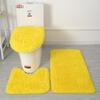 3pcs PU Soft Texture Strong Water Absorption Toilet Mat Set For Bathroom Carpets Cover Rug