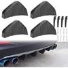 Car Rear Bumper Spoiler,  Diffuser Fins Universal Shark Fin Diffuser,Rear Bumper Lip Diffuser Universal Auto Accessory Car Diffuser SpoilerBlack4Pcs