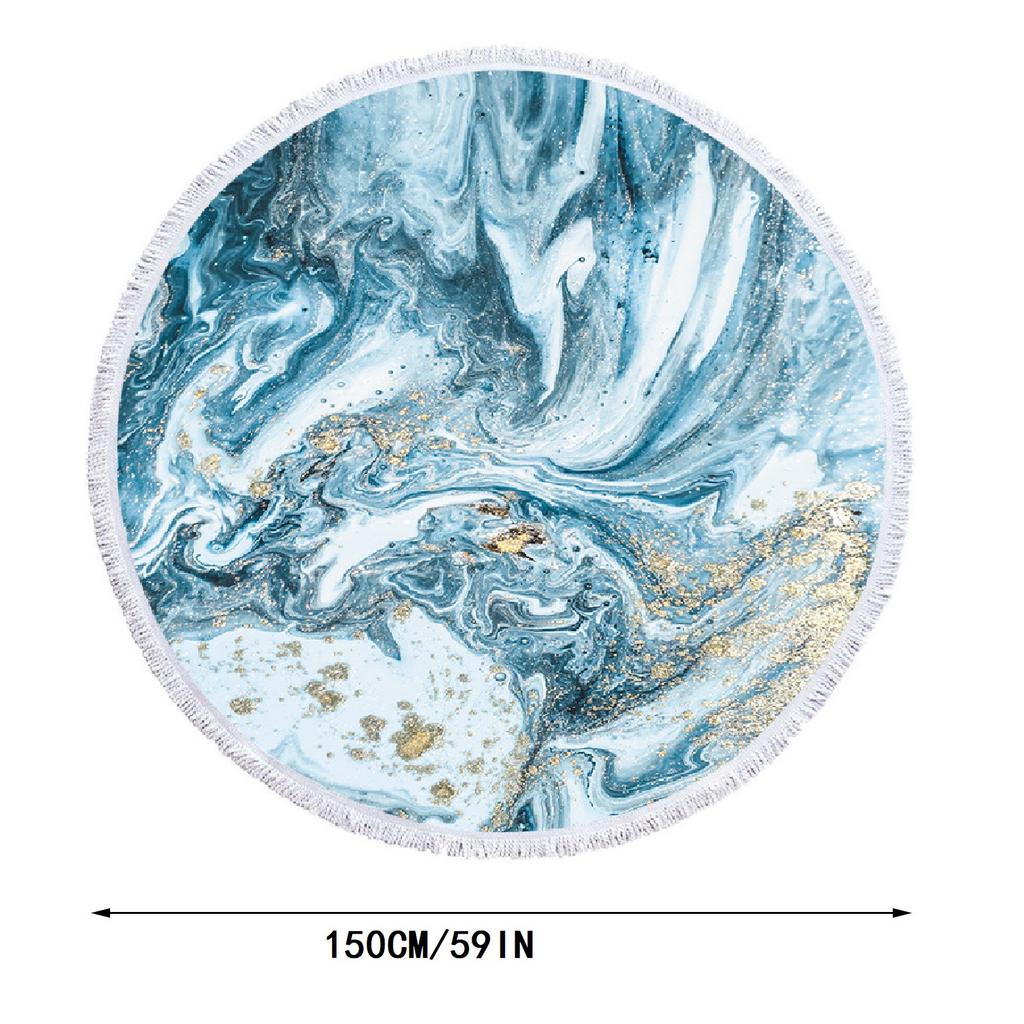 Round Printed Beach Towel Microfiber Shawl Beach Towel Beach Mat