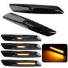 2pcs Led Dynamic Fender Side Marker Lamp Sequential Turn Signal Light Black Lens Yellow