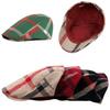 Stylish Unisex Beret Cap Vintage Plaid Pattern In 5 Colors