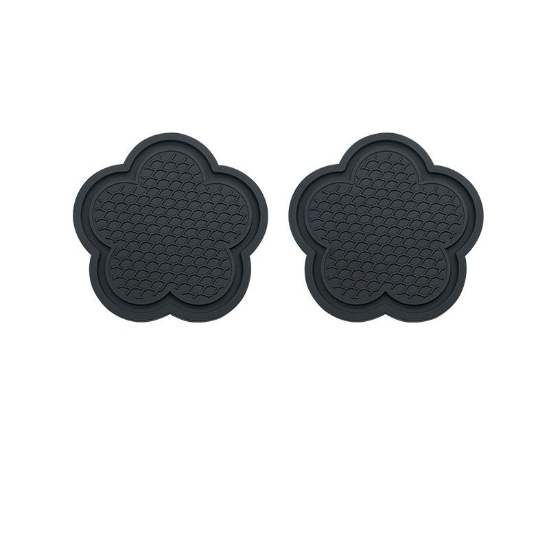 2PCS Car Cup Coaster Flower Shaped Silicone Waterproof Non-Slip Sift-Proof Spill Saucer Car Interior Accessories
