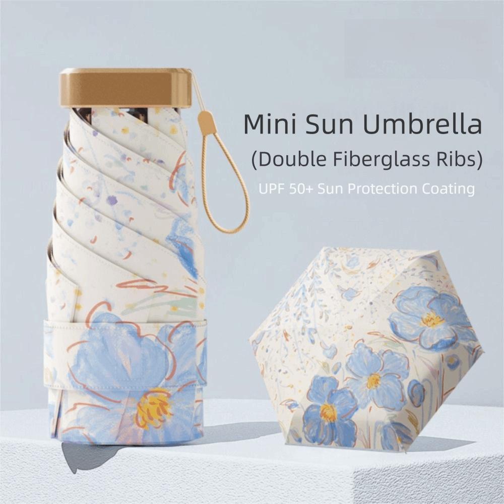 Windproof Sunshade Umbrella UV Protection Mini Parasol Practical Folding Rain Umbrella Travel
