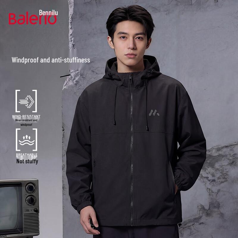 

Baleno Men s Lightweight Hooded Windbreaker Jacket M