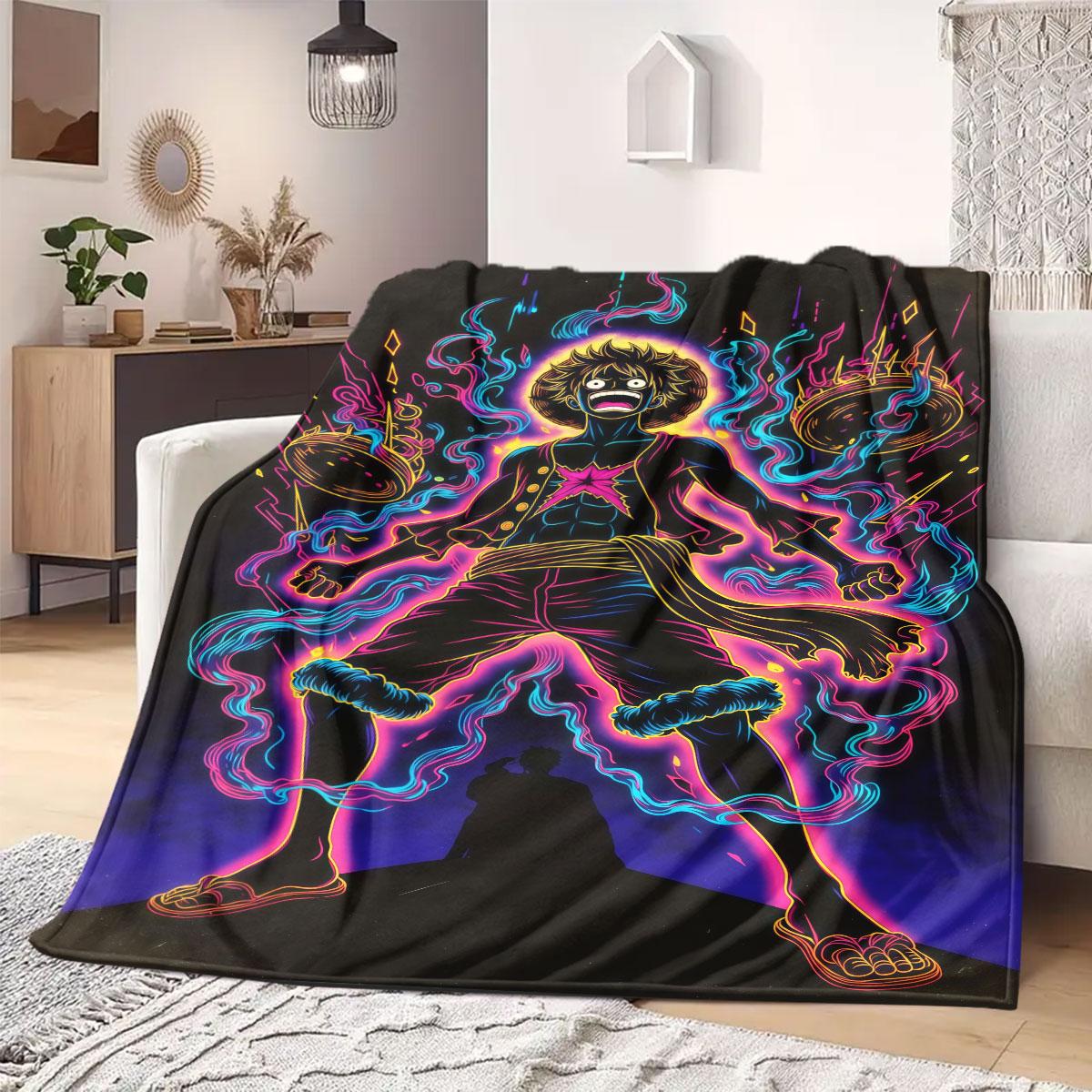 

OnePiece Flannel Blanket Print Cartoon for Bedrooms Sofas Beds Chairs Picnics Travel Home Decor Design 75x90cm