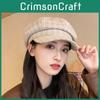 With Retro Beret Grid Printing Design Suitable For Daily Outdoor Dressing