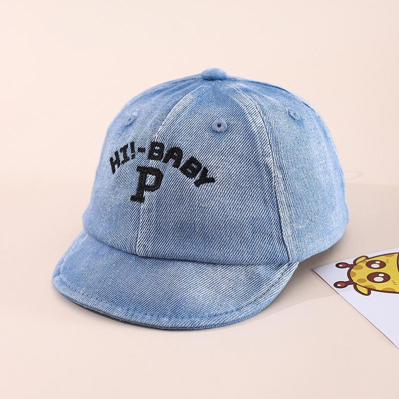 Spring Unisex Baby Duckbill Cap: Soft Brim, Letter Embroidery, Sun Protection