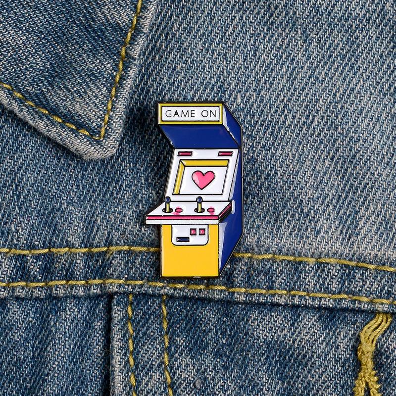 Creative brooch cartoon love game console drip metal badge decorative schoolbag backpack collar pin