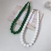 Y2k Colorful Round Bead Necklaces for Women OT Buckle Exaggerated Jewelry Gift Girls Vintage Punk Style Chokers Necklace