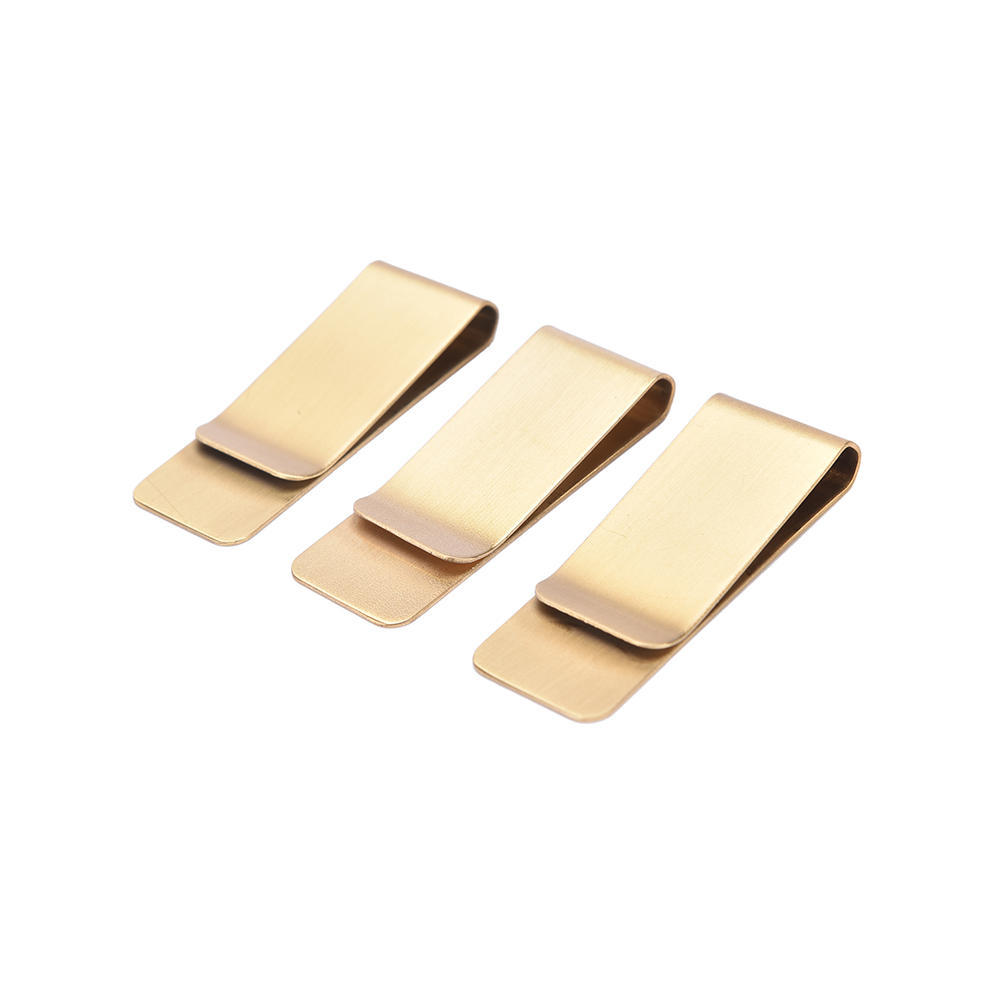Men'S Brass Metal Retro Business Wallet Gift Money Clip Credit Card Holder