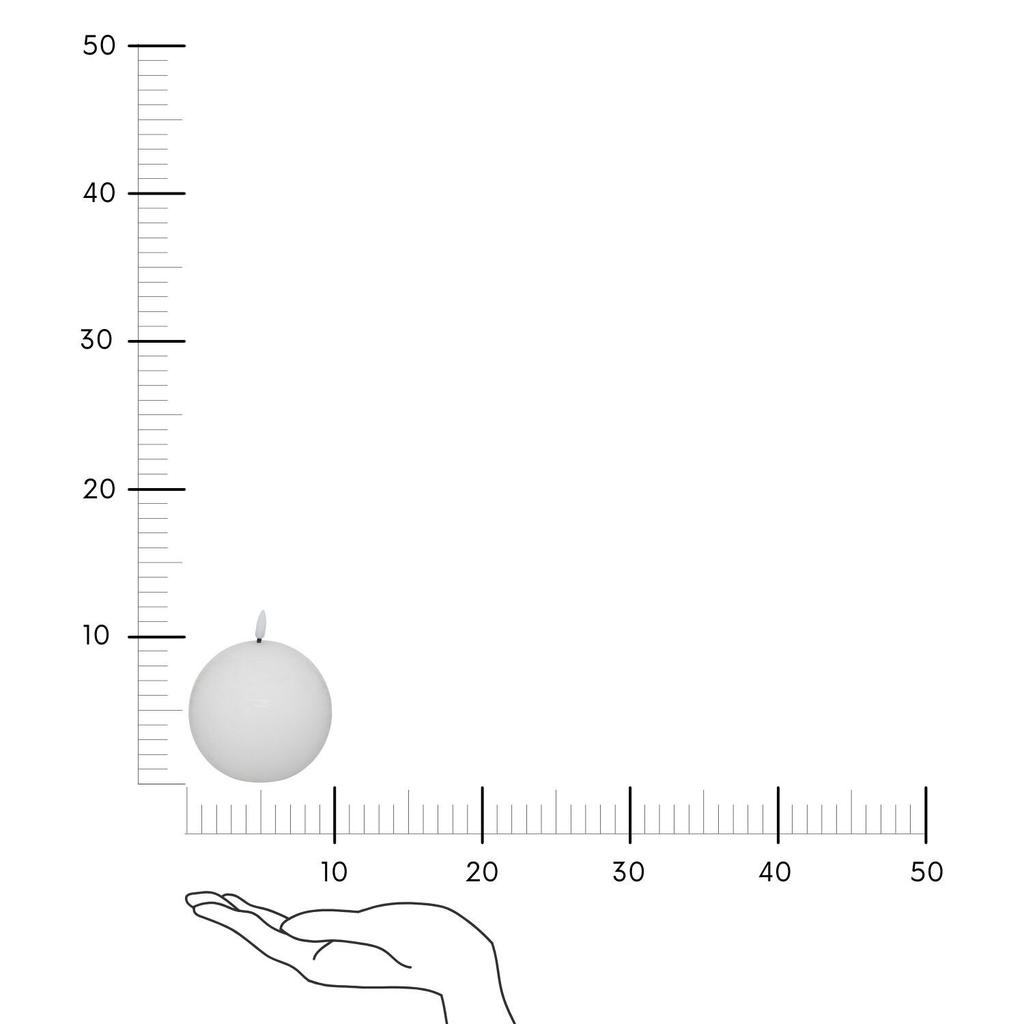 Molia Led Ball Candle White 10Cm