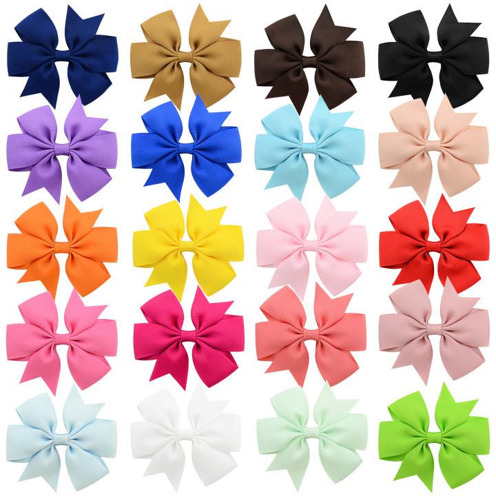 A Pack Of 20 Colors, Ribbon, Fishtail Bow, Hairpin, Hair Accessories, Children'S Hair Accessories 564.