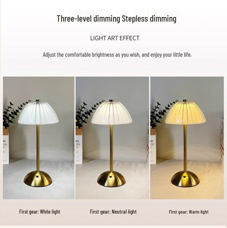 Retro LED Touch Table Lamp with USB Charging for Cafe and Bar Atmosphere