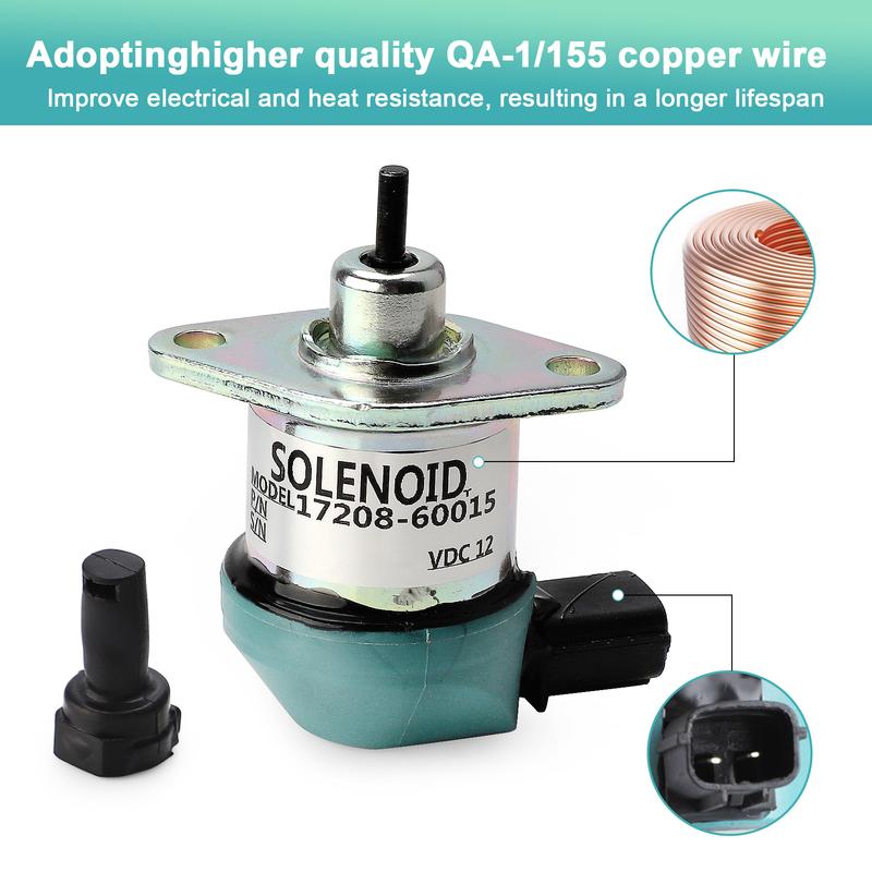 17208-60015 17208-60016 17208-60017 17208-60010 12V Stop Solenoid For Kubota D1005 D1105, D905 Fuel shutdown Shut Off solenoid