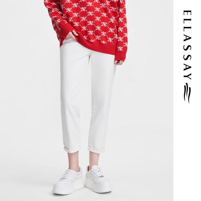 

ELLASSAY Women s High-Waist Straight Washed Denim Jeans L