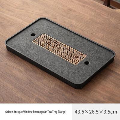 Moss Life Large Rectangular Porcelain Stone Tea Tray