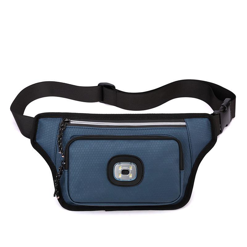 Crossbody bag with light Multifunctional lighting Breast bag Outdoor leisure cycling Sports large-capacity sports fanny pack