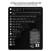 115-in-1 Multifunktionales Präzisionsschraubendreher-Set für DIY-Reparaturen von Telefonen, Laptops, PCs, Uhren und Brillen, Heimwerkstatt