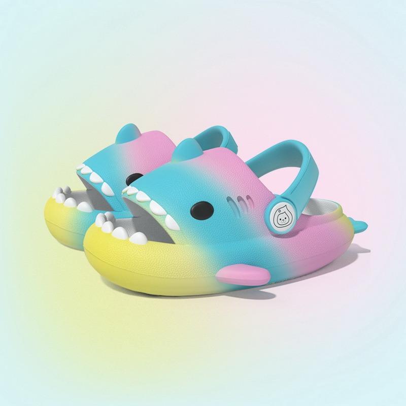 Fashion Shevalues Summer Shark Sandals For Children Lovely Cartton Kids Slippers Soft Sole Non-slip Beach Slides Fashion Shark Slippers