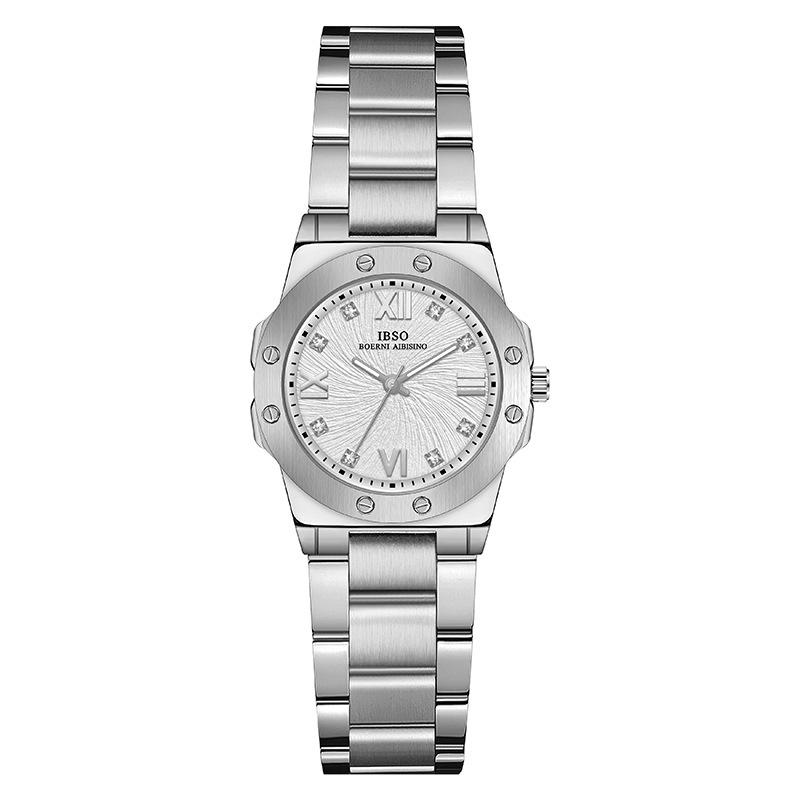 1363 Steel Belt Women s Watch Fashion Small Dial Roman Ice Crack Watch