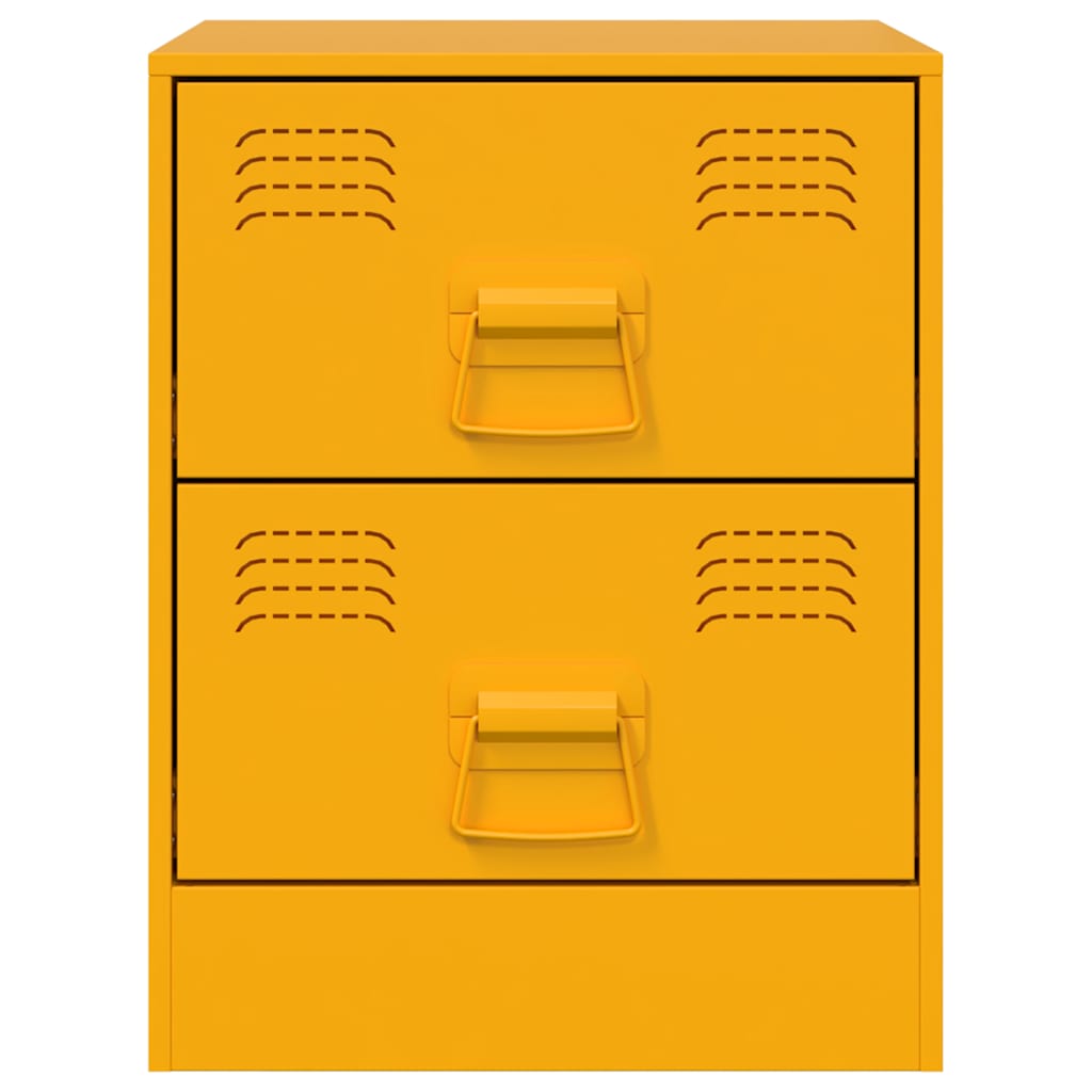 Nightstands 2 pcs. Yellow 34.5 x 39 x 44 cm Steel
