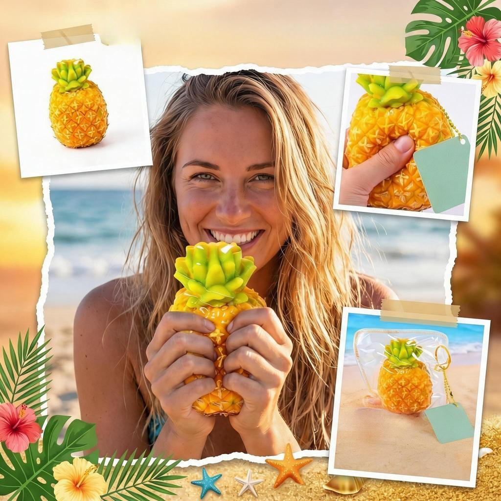 Pineapple Shaped Soft Fabric Sensory Toy Squishy for Stress Relief and Sensory Play Durable Material Safe for All Ages