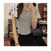 Short T-shirt women's summer new Korean version casual and thin inside student slim-fitting high-waisted student top trendy