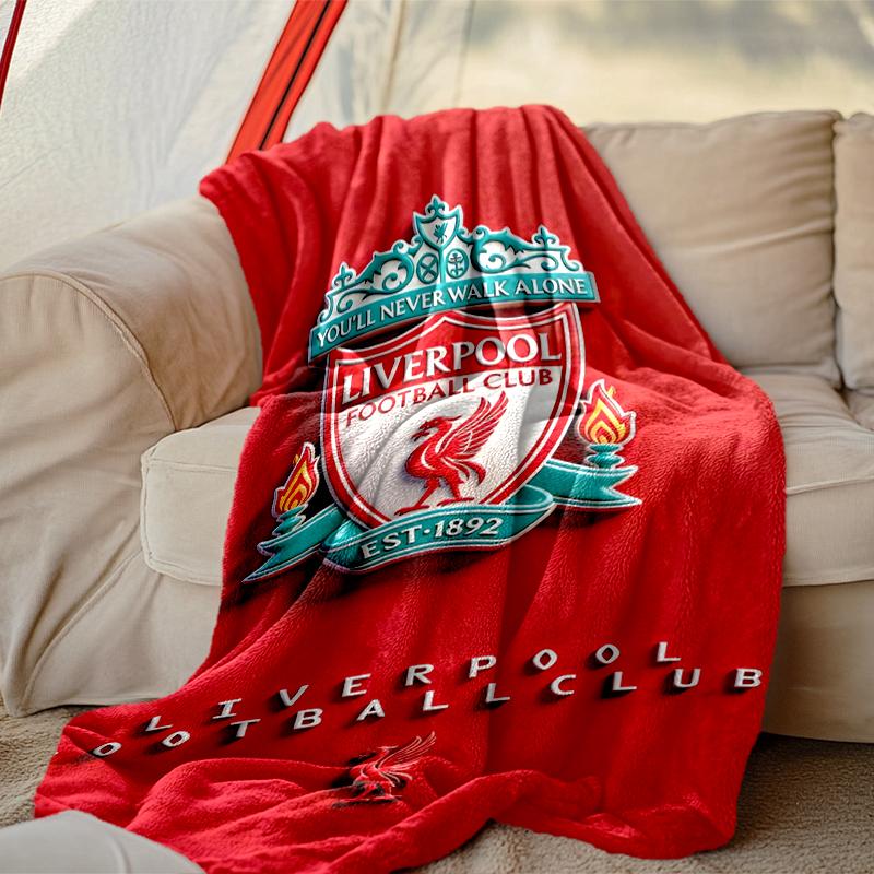 Liverpool FC Blanket, Valentine's Day, Halloween, Thanksgiving Gift Blankets, Home Blanket for Bed and Couch Use