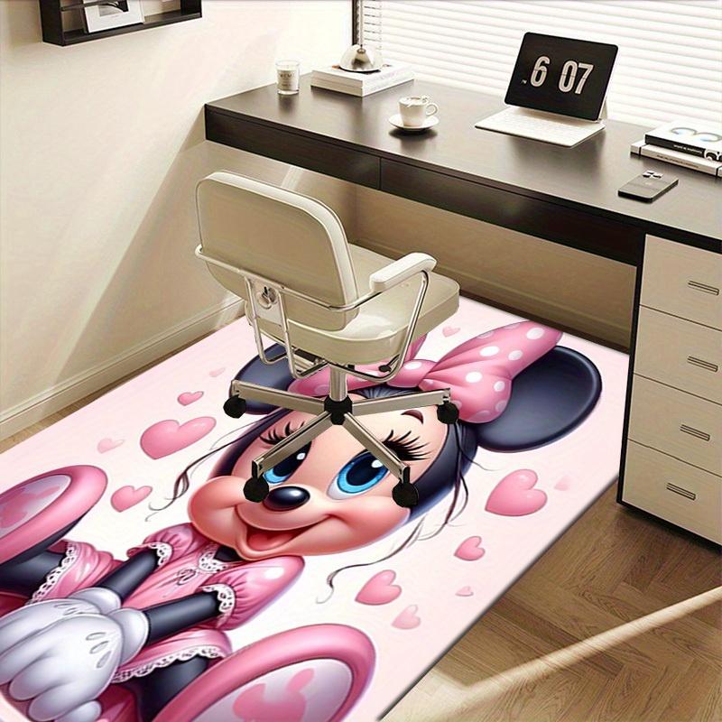 1pcOffice Carpet, Under Chair Rug, Gift for Home Decor, Cute Mouse Design with Pink Bow and Hearts