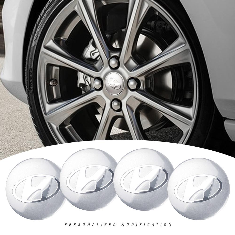 4PCS Auto Hubcap Decals Car Wheel Center Hub Caps Covers Stickers Accessories For Hyundai i30 Tucson i20 Creta HB20 Elantra Kona Y7