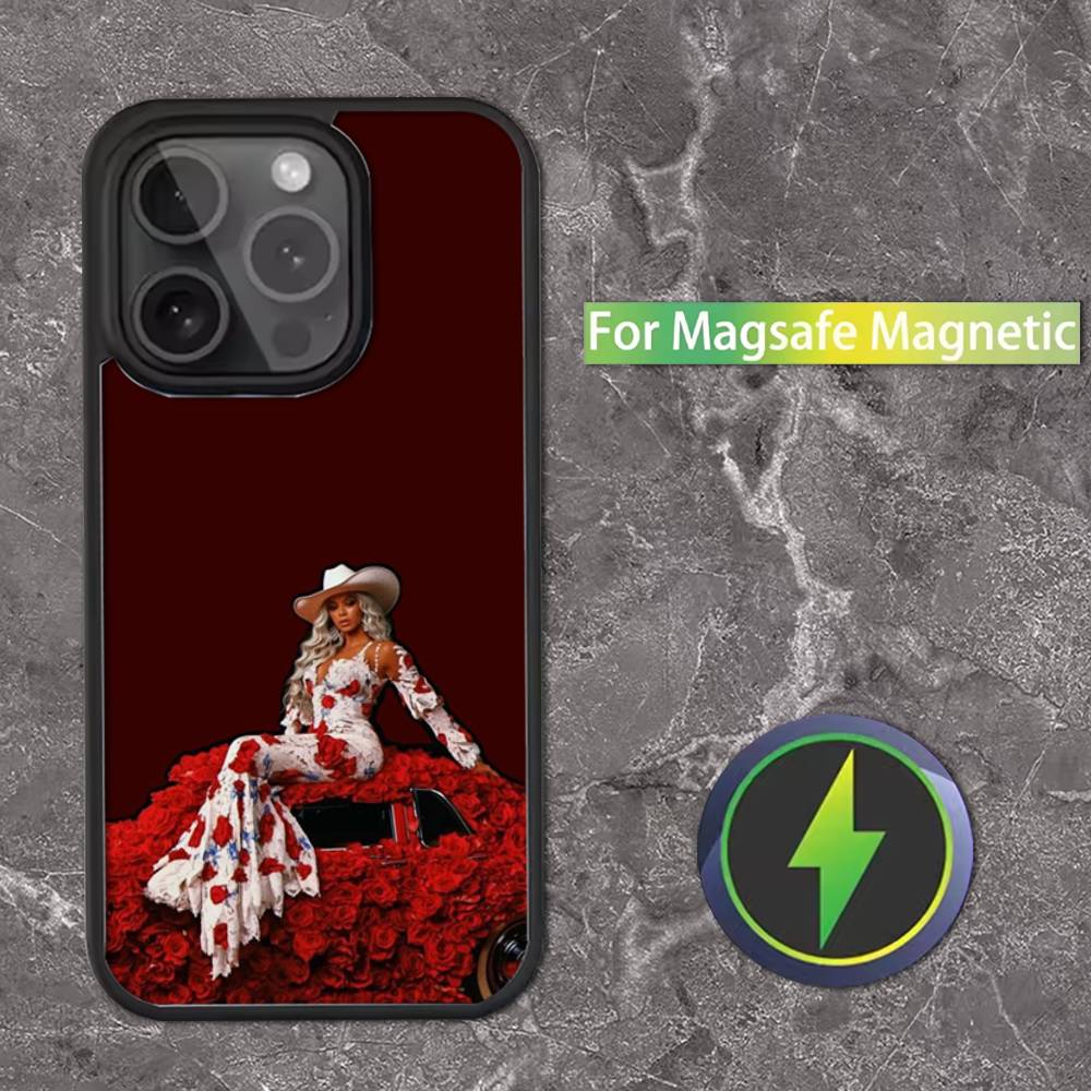 B-Beyonce Cowboy Phone Case For iPhone 16,15,14,13,12,11,Pro,Max,Plus,Mini,SE Magsafe Magnetic Wireless Charging