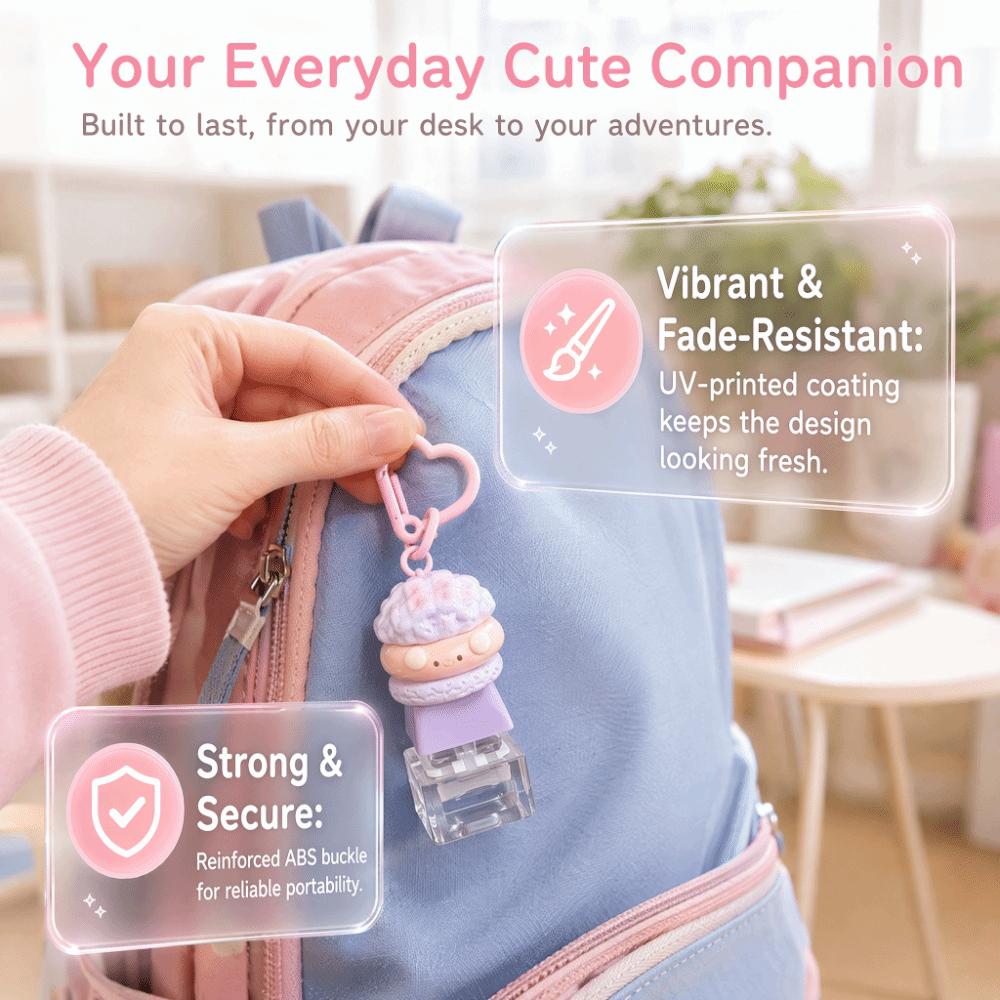 Cartoon Fidget Keychain DIY Keyboard Pinch Toy New Clicker Toy Relief Stress
