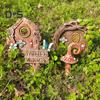 4 Stück Feentür-Ornamente, handbemalte Gartenstatue aus Kunstharz, wasserdicht, UV-beständig, für den Außenbereich, Mini-Figur, Hofdekoration